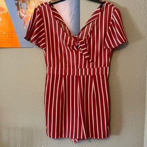 red and white romper